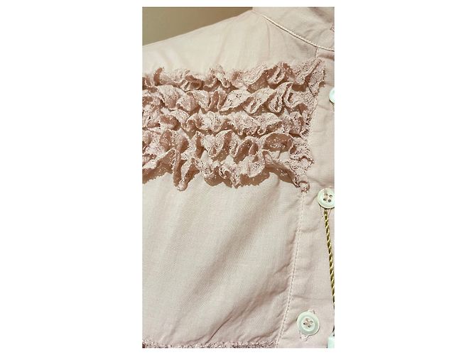 Autre Marque Liverny Bluse Parma Rosa Baumwolle mit Spitze Pink - Ansicht 6