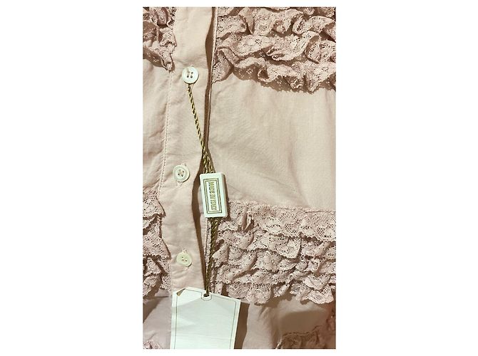 Autre Marque Liverny Bluse Parma Rosa Baumwolle mit Spitze Pink - Ansicht 7