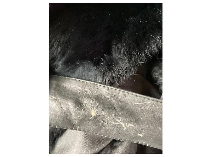 Autre Marque Abrigo de conejo y piel negro Talla 36 - vista 8