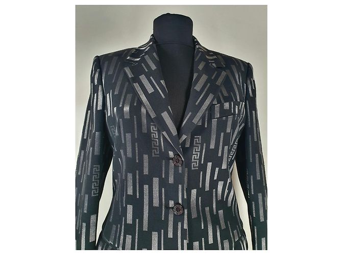 Blazer Versace Jeans Couture Nero Argento - vista 2