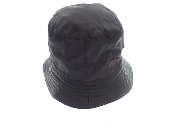 [Used]  Prada / PRADA Triangle Logo Plate Nylon Bucket Hat Size Unisex L Black Rank C 52a22 - view 3