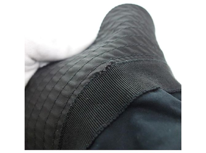 [Used]  Prada / PRADA Triangle Logo Plate Nylon Bucket Hat Size Unisex L Black Rank C 52a22 - view 7