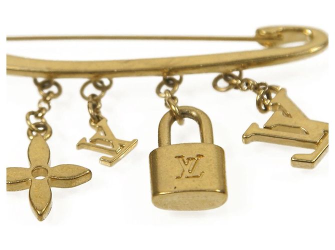 Lucchetto e chiave iconici Louis Vuitton con logo LV Charms con spilla da balia Gold hardware - vista 3