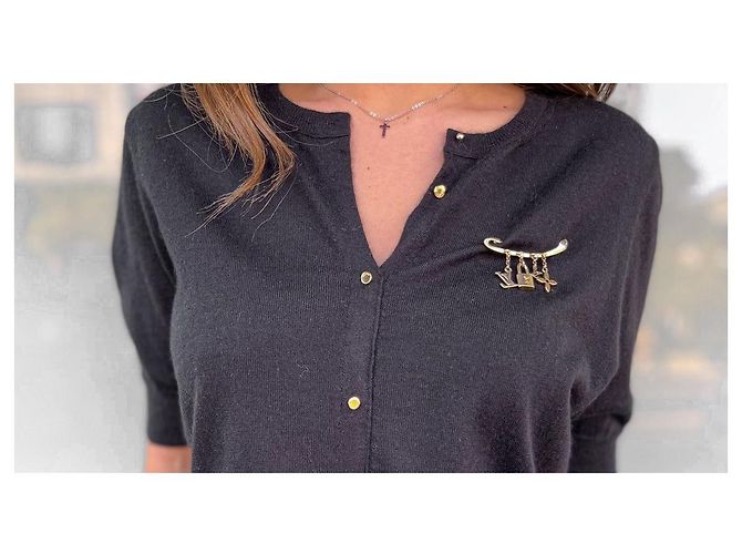 Lucchetto e chiave iconici Louis Vuitton con logo LV Charms con spilla da balia Gold hardware - vista 6