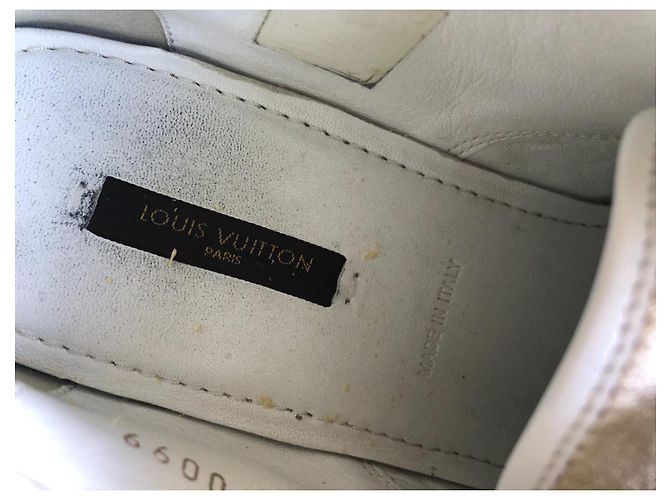 Baskets Louis Vuitton Cuir Doré Taille 38 - vue 6