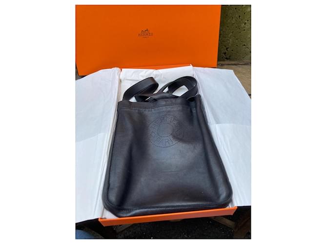 Sublime e rara borsa Hermès Clou de selle Nero - vista 3