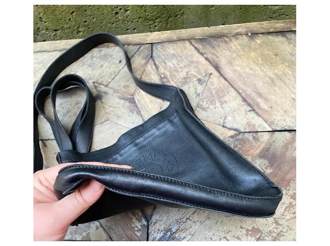 Sublime e rara borsa Hermès Clou de selle Nero - vista 5