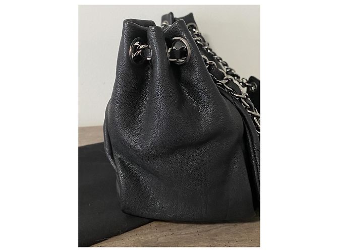 Chanel Aba acolchoada com ponto de diamante Preto - vista 3