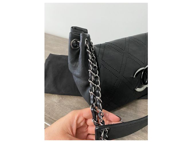 Chanel Aba acolchoada com ponto de diamante Preto - vista 7
