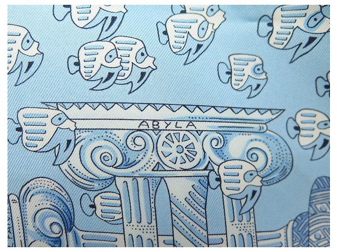 Hermès HERMES GATHERING OCEANE SCARF DE ANNIE FAIVRE EM LENÇO DE SEDA AZUL - vista 6