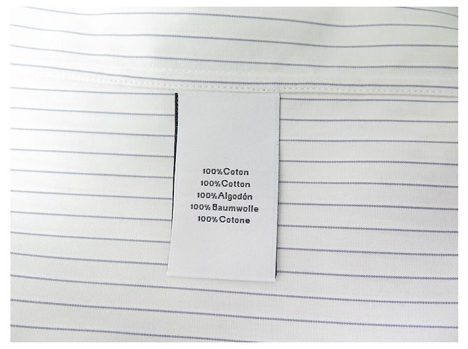 Hermès NUEVA CAMISA HERMES L 41 CAMISA SADDLE ALGODÓN BLANCO RAYAS AZULES - vista 5
