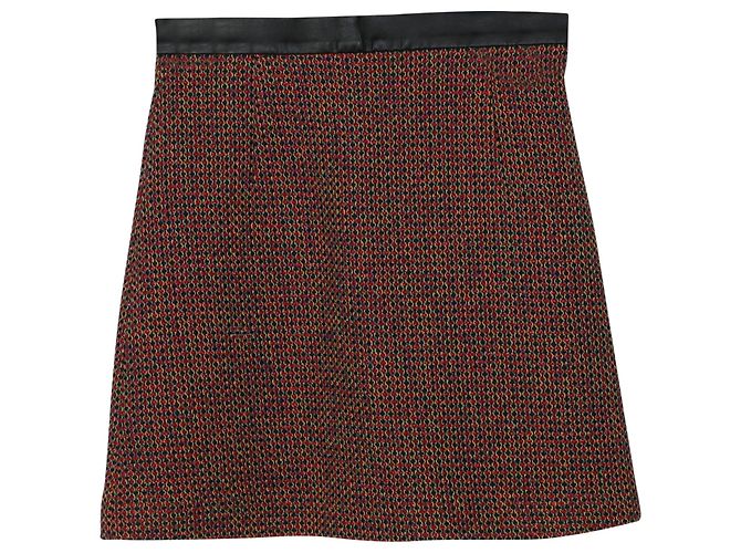 Set blazer e gonna in tweed Sandro Paris in cotone rosso - vista 2
