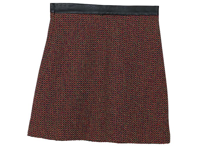 Set blazer e gonna in tweed Sandro Paris in cotone rosso - vista 3