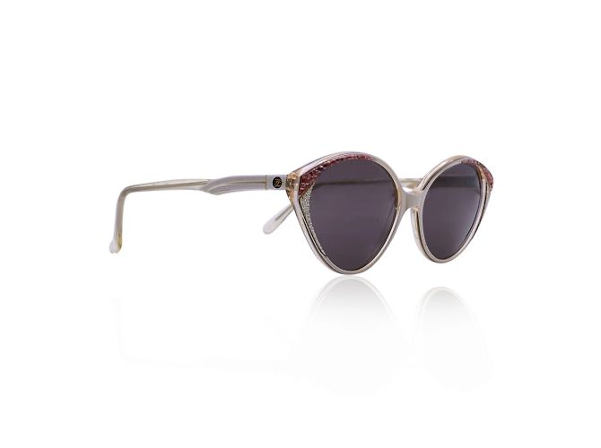 Karl Lagerfeld Vintage weiße Sonnenbrille Mod. 106 55-14 140 MM - Ansicht 2
