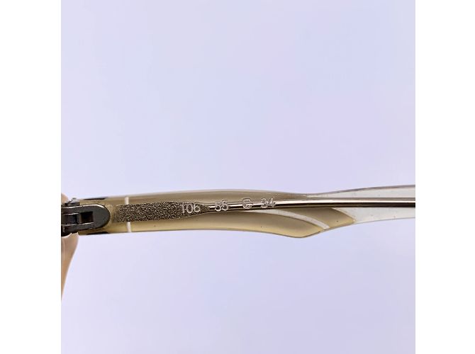 Karl Lagerfeld Vintage weiße Sonnenbrille Mod. 106 55-14 140 MM - Ansicht 3