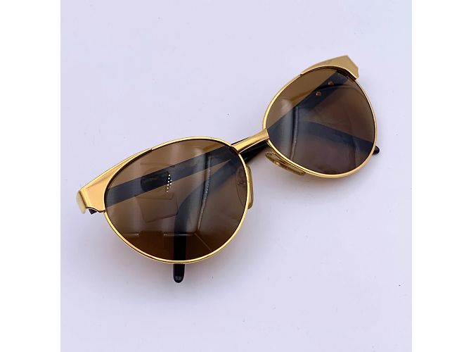 Emanuel Ungaro by Persol Sonnenbrille Gold Schwarz Mint Mod. 459 57/18 140MM - Ansicht 5