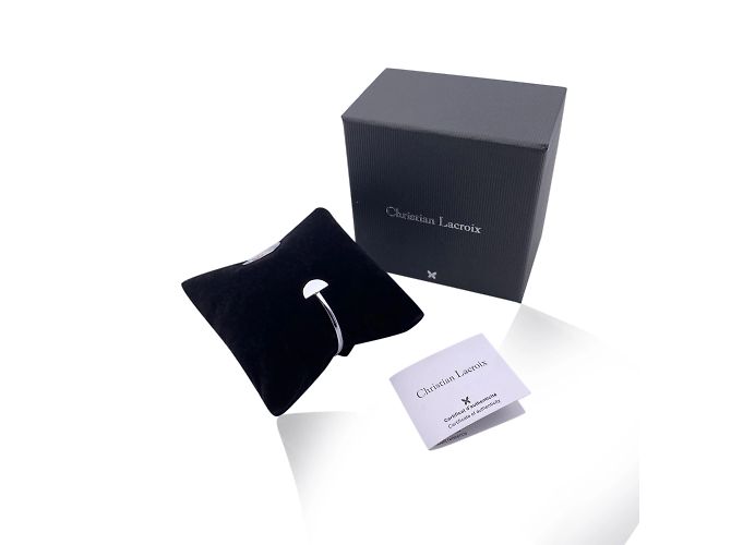 Christian Lacroix Bracciale rigido Geisha in metallo argento nuovo di zecca - vista 2