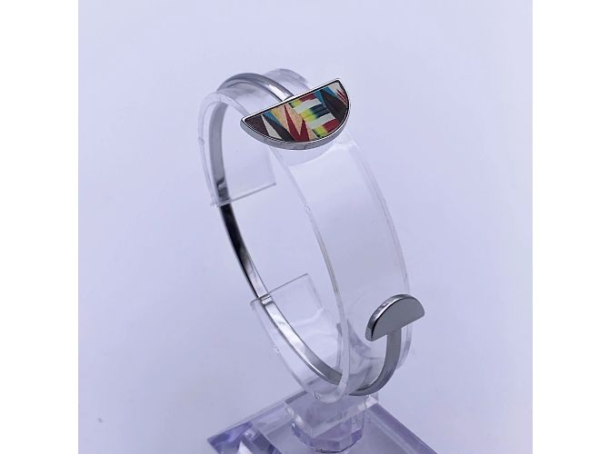 Christian Lacroix Bracciale rigido Geisha in metallo argento nuovo di zecca - vista 3