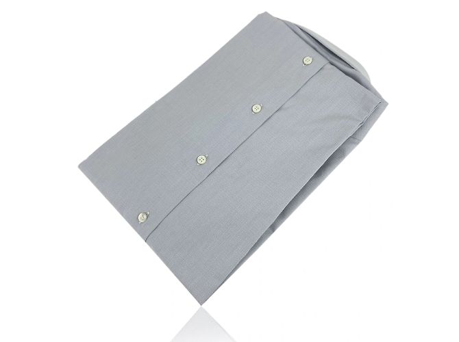 Brioni Hellgraues Langarm-Herren-Button-Down-Hemd Größe 43-17 - Ansicht 2