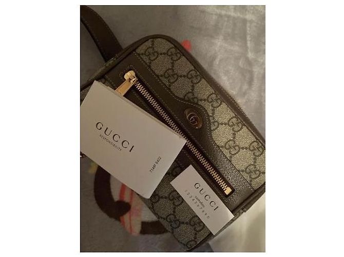 Marsupio Ophidia Web Gucci marrone GG Supreme Beige - vista 3