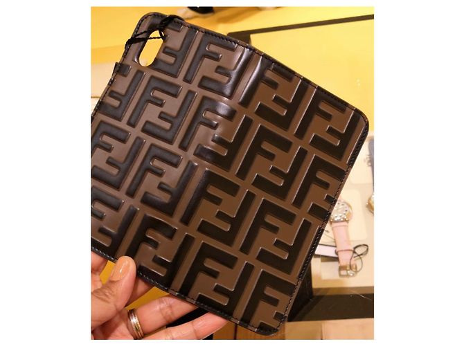 Fendi iphone abdecken 10 Fall neu mit Klappe stampa FF MAYA + NERO Braun - Ansicht 6