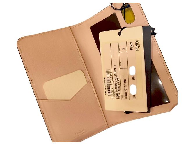 Fendi iphone abdecken 10 Fall neu mit Klappe stampa FF MAYA + NERO Braun - Ansicht 7