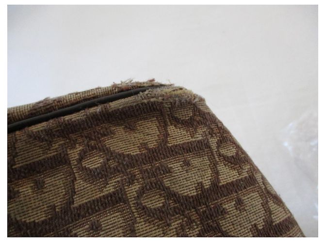 Christian Dior Tela Boston obliqua marrone. - vista 10