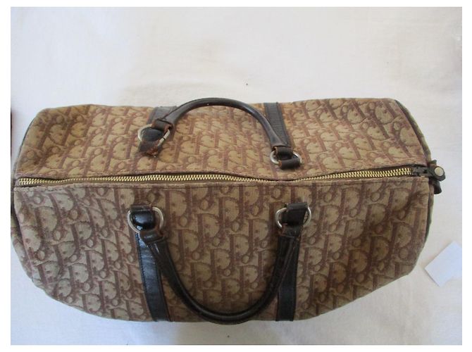 Christian Dior Tela Boston obliqua marrone. - vista 2