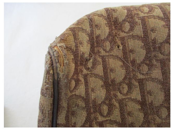 Christian Dior Tela Boston obliqua marrone. - vista 5