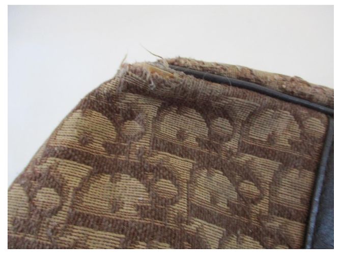 Christian Dior Tela Boston obliqua marrone. - vista 9