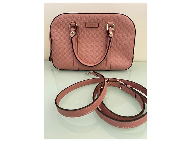 Borsa a mano Gucci MicroGuccisima in pelle rosa - vista 2