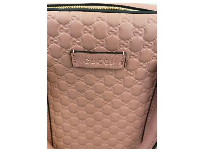 Borsa a mano Gucci MicroGuccisima in pelle rosa - vista 8