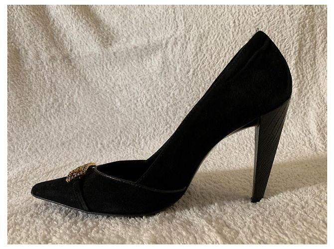 Gianfranco Ferre Vintage Décolleté GF Ferré in camoscio nero vintage - vista 2
