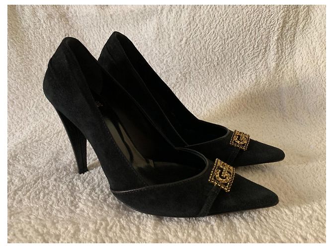 Gianfranco Ferre Vintage Décolleté GF Ferré in camoscio nero vintage - vista 4