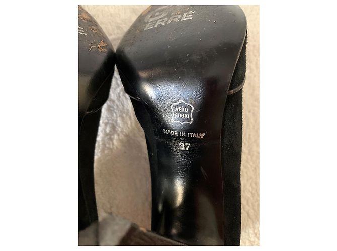 Gianfranco Ferre Vintage Décolleté GF Ferré in camoscio nero vintage - vista 7
