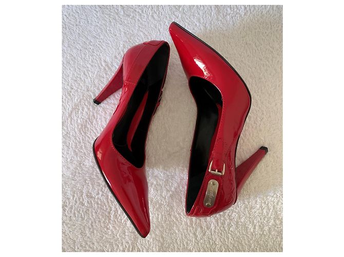 Gianfranco Ferre Vintage Décolleté GF Ferré vintage in vernice rossa - vista 8