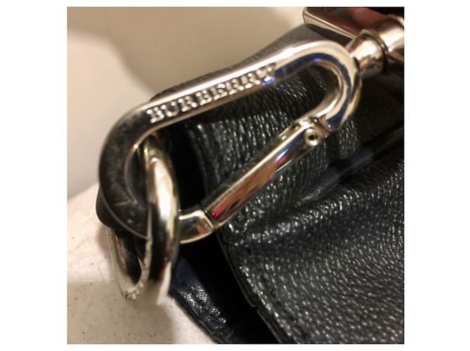 Borsa da weekend Burberry blu navy in pelle e tela Blu scuro - vista 12