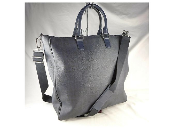 Borsa da weekend Burberry blu navy in pelle e tela Blu scuro - vista 2