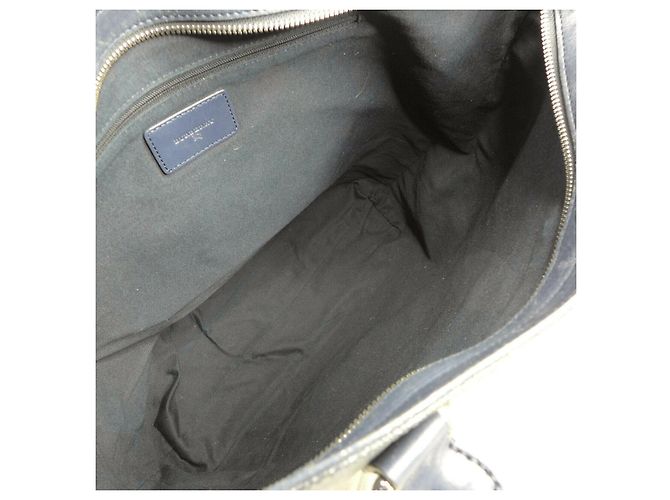 Borsa da weekend Burberry blu navy in pelle e tela Blu scuro - vista 6