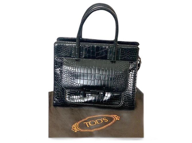 Tod's Sac Cabas, foderato T M, Pelle di tartaruga Nero - vista 2