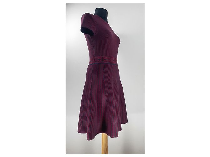 Vestido Versace de Rayas Burdeos Negro Multicolor - vista 3