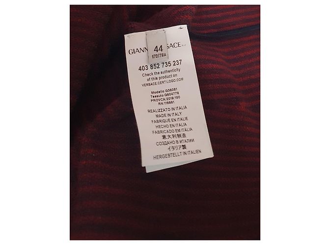 Vestido Versace de Rayas Burdeos Negro Multicolor - vista 7