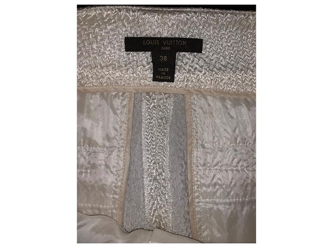 Calça Louis Vuitton em Viscose Creme e Preto Cru - vista 4