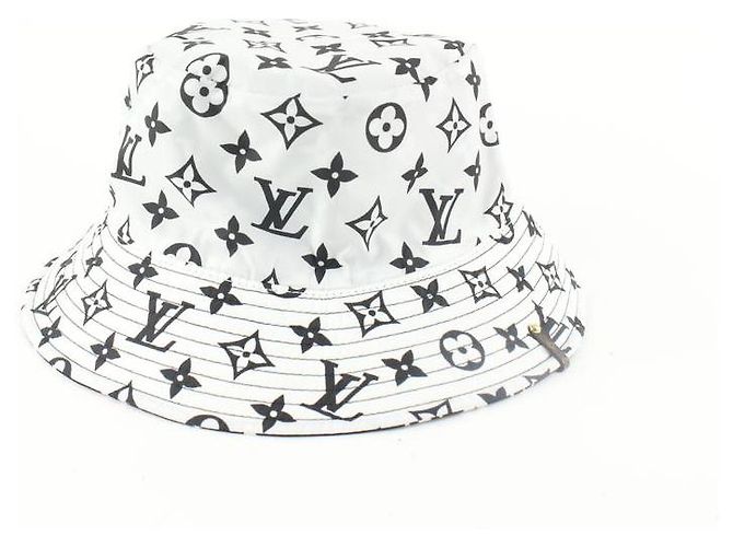 Bucket Louis Vuitton Weiß x schwarze Monogramm-Eimer-Hut-Fischer-Kappe - Ansicht 5