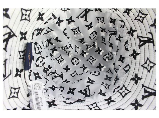 Bucket Louis Vuitton Weiß x schwarze Monogramm-Eimer-Hut-Fischer-Kappe - Ansicht 7