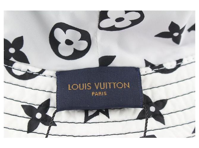 Bucket Louis Vuitton Weiß x schwarze Monogramm-Eimer-Hut-Fischer-Kappe - Ansicht 8