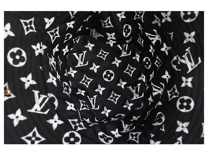 Bucket Louis Vuitton Weiß x schwarze Monogramm-Eimer-Hut-Fischer-Kappe - Ansicht 9