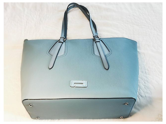 Borsa tote Lancel grande in pelle blu - vista 12