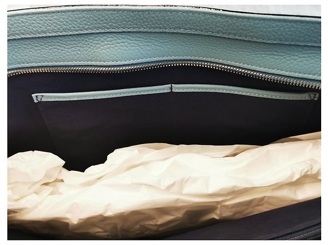 Borsa tote Lancel grande in pelle blu - vista 14