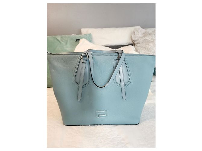 Borsa tote Lancel grande in pelle blu - vista 15